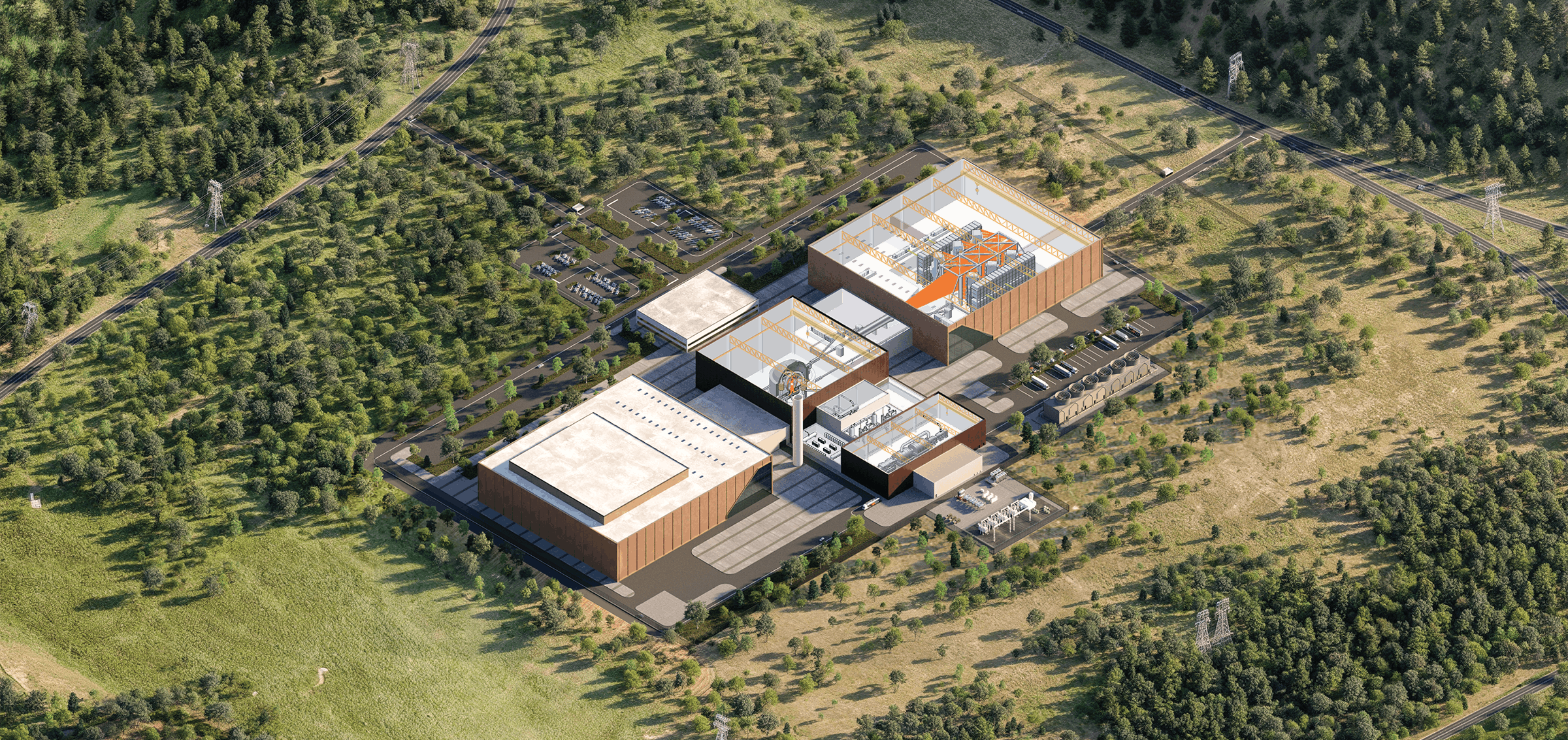 Schematic rendering of the Athena fusion power plant.